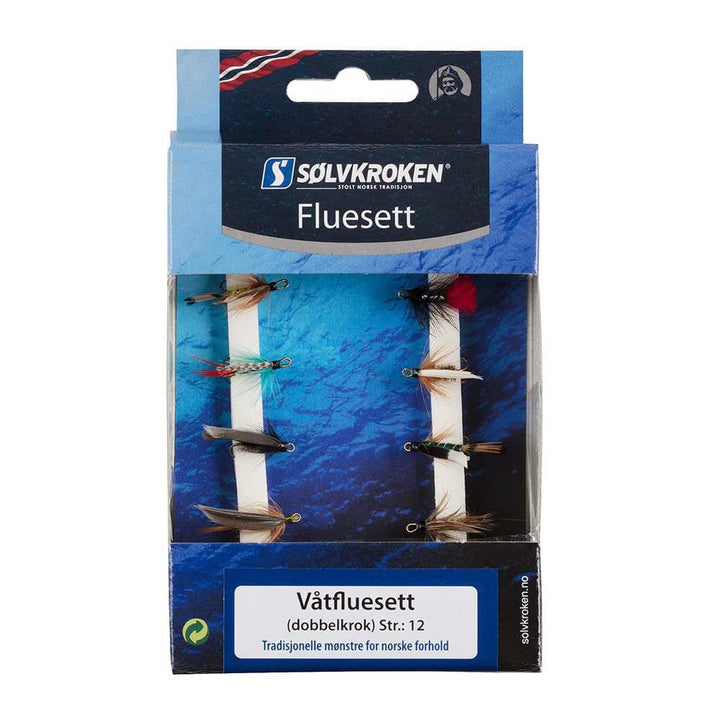 Sølvkroken | Våtfluesett Dobbelkrok