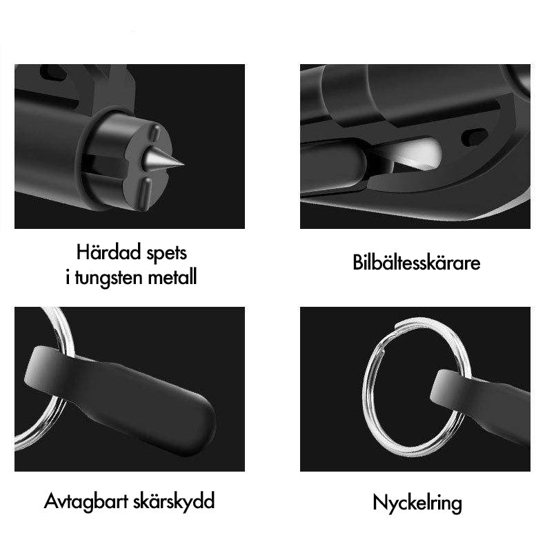 ResQmate| Glassknuser og beltekutter Keychain Tool - Friluftsliv