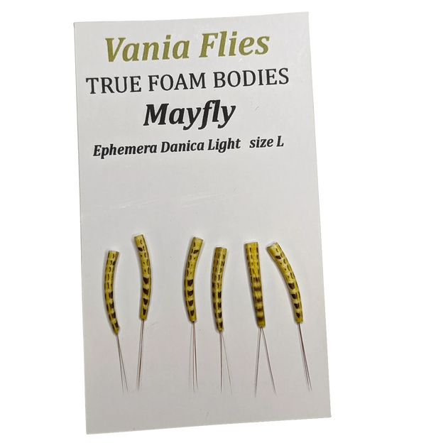 Vania Ephemera danica light mayfly - true foam bodies - Fluebindemateriell