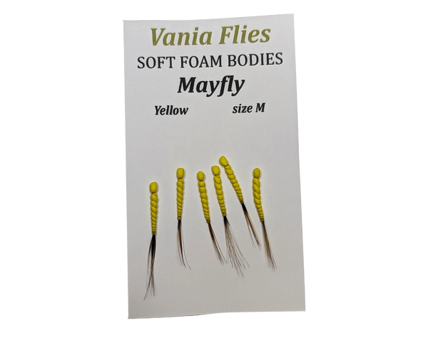 Vania Mayfly Yellow - Mjuka skumkroppar - Flugbindningsmaterial