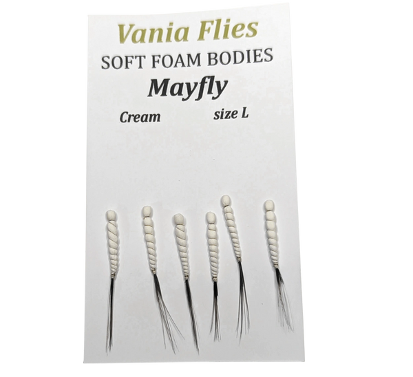 Vania  Mayfly White  - Soft foam bodies - Fluebindemateriell