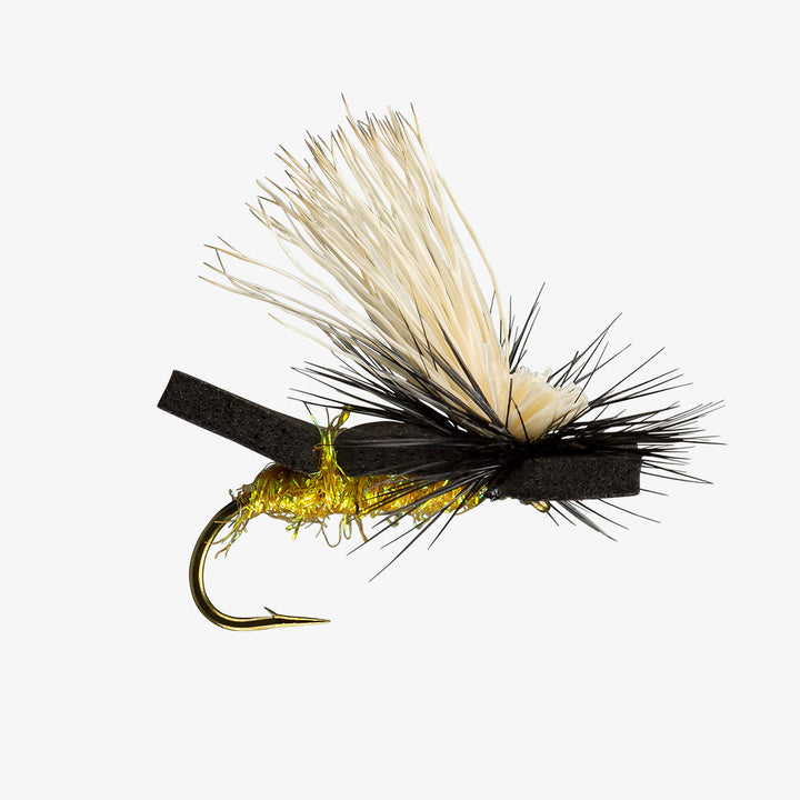 Foam Skater Fly Sparkle Yellow | Trout-O-File - Flue.no - Fiskefluer