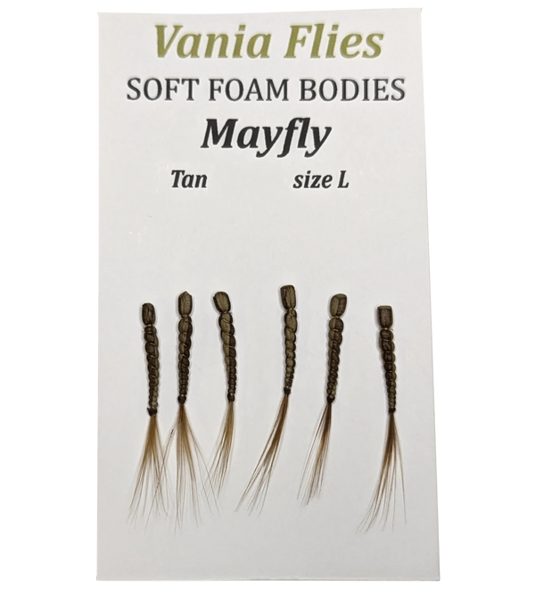 mayfly tan Vania - Soft foam bodies - Fluebindemateriell - Flue.no - Fluebindemateriell