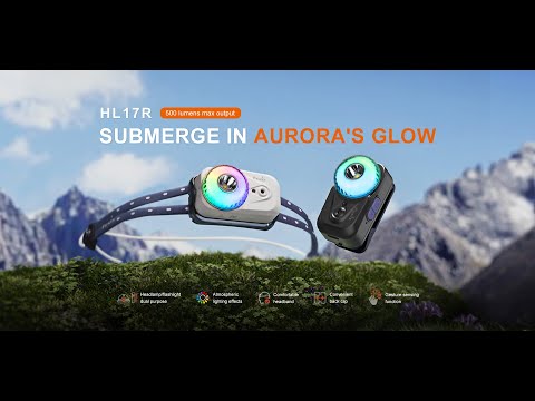 FENIX HL17R HODELYKT SORT 500LM HVIT/RØD/RGB LYS