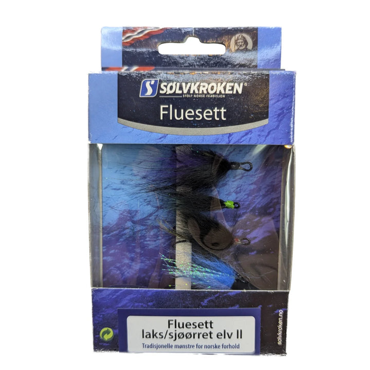 Sølvkroken | Fluesett Laks / Sjøørret Elv II - Flue.no - Fiskefluer
