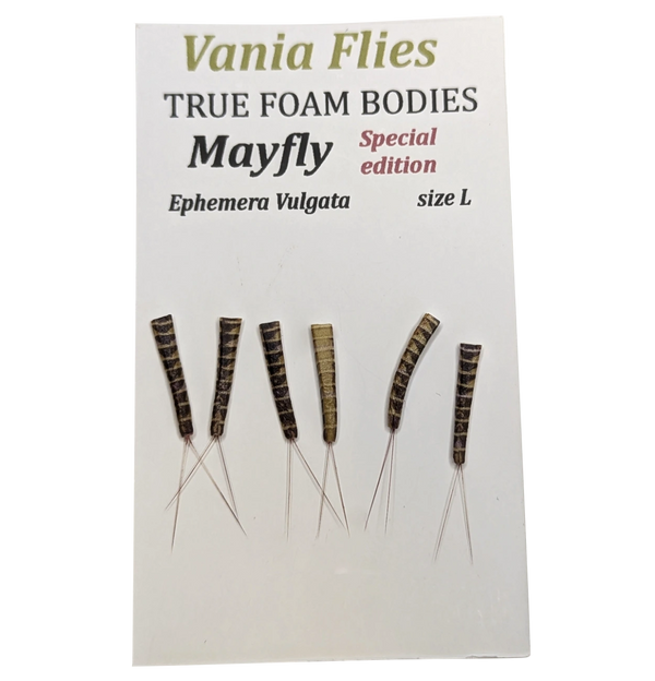 Vania Ephemera Vulgata mayfly - true foam bodies - Fluebindemateriell - Flue.no - Fluebindemateriell