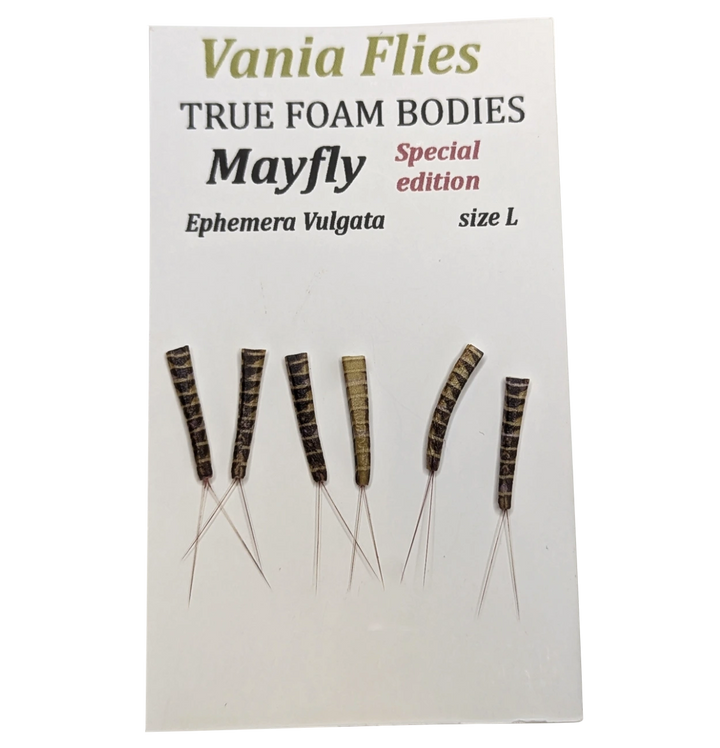 Vania Ephemera Vulgata mayfly - true foam bodies - Fluebindemateriell - Flue.no - Fluebindemateriell