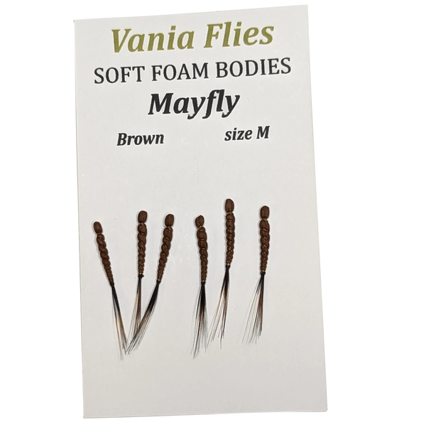 Vania Mayfly Brown - Soft foam bodies Fluebindemateriell - Flue.no - Fluebindemateriell