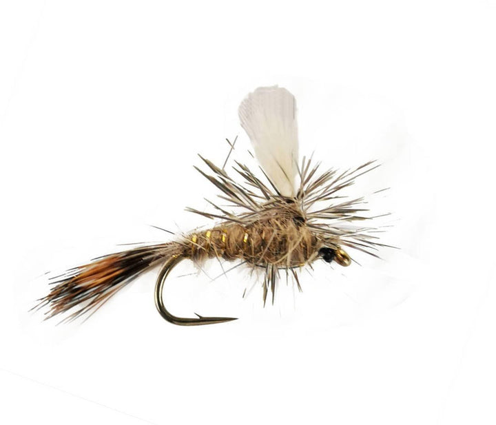 Parachute Gold Ribbed Hares Ear - Flue.no - Fiskefluer