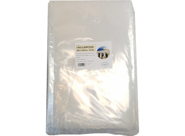 Vakuumpose 30x20cm 50pk | Ferdigkuttet vakuumpose - Flue.no - Tilbehør for vakuummaskiner